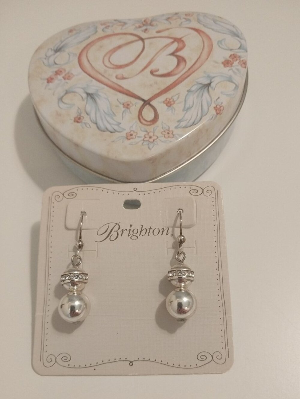 💗Brighton Earrings, French Wire, Silver, Crystals, NWT💗